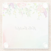 Rosa Rosen Minze Gelbe Rose Gefärbte Krawatte Blüt Glasuntersetzer (Rückseite)