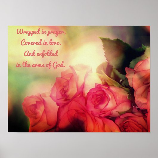 Rosa Rosen mit aufstrebendem Sprichwort-Poster Poster (Vorne)