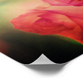 Rosa Rosen mit aufstrebendem Sprichwort-Poster Poster (Ecke)