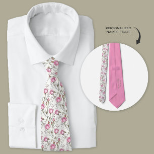 Rosa Rosen mit Babies Atem Hochzeit Neck Tie Krawatte