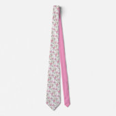 Rosa Rosen mit Babies Atem Hochzeit Neck Tie Krawatte (Vorderseite)
