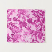 Rosa Rosen mit Blätter Muster Wandteppich (Vorderseite (Horizontal))