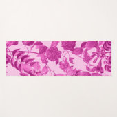 Rosa Rosen mit Blätter Muster Yogamatte (Vorderseite (Horizontal))
