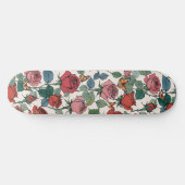 Rosa Rosen mit Blätter und Monarchschmetterlinge Skateboard (Horizontal)