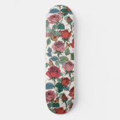 Rosa Rosen mit Blätter und Monarchschmetterlinge Skateboard (Vorderseite)