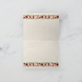 Rosa Rosen mit goldener Hochzeit Dankeskarte (Innenseite)