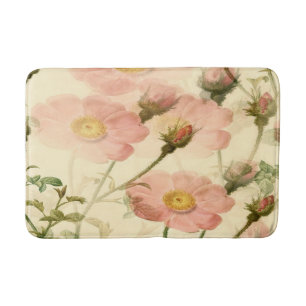 Rosa Rosen mit Knospen Blumiges Badezimmer-Matte g Badematte