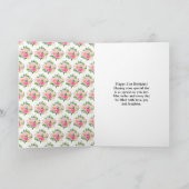 Rosa Rosen mit Laub Geburtstag Karte (Innenseite)
