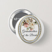 Rosa Rosen mit Perlen Großmutter der Braut Button (Vorne & Hinten)