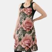 Rosa Rosen mit Pinselstrich-Blättern  Schürze (InSitu)