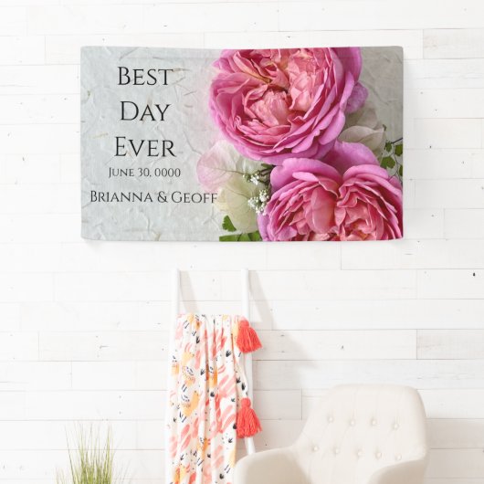 Rosa Rosen mit Textfläche Banner (Insitu)