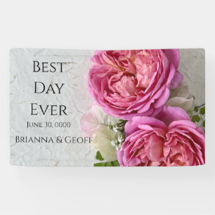 Rosa Rosen mit Textfläche Banner