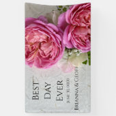 Rosa Rosen mit Textfläche Banner (Vertikal)