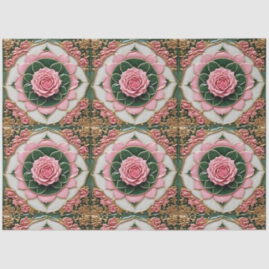 Rosa Rosen Moderne schöne Sammlung Seidenpapier (Vorderseite)