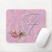 Rosa Rosen-Monogramm A Mousepad (Mit Mouse)