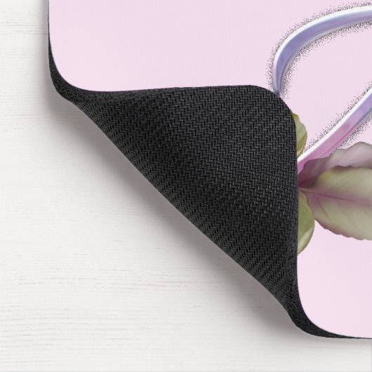 Rosa Rosen-Monogramm A Mousepad (Ecke)