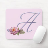 Rosa Rosen-Monogramm A Mousepad (Mit Mouse)
