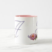 Rosa Rosen-Monogramm A Zweifarbige Tasse (Mittel)
