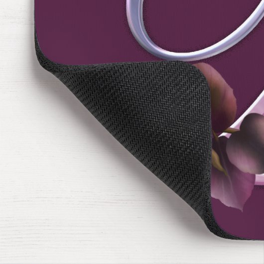 Rosa Rosen-Monogramm B Mousepad (Ecke)