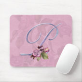 Rosa Rosen-Monogramm P Mousepad (Mit Mouse)