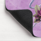 Rosa Rosen-Monogramm Y Mousepad (Ecke)