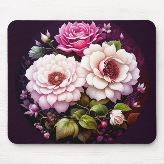 Rosa Rosen Mousepad (Vorne)