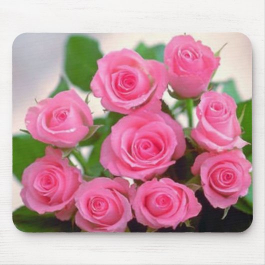 Rosa Rosen Mousepad (Vorne)