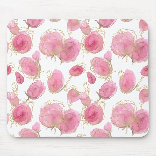 Rosa Rosen Mousepad (Vorne)