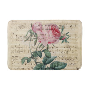 Rosa Rosen-Musik-Traum Badematte