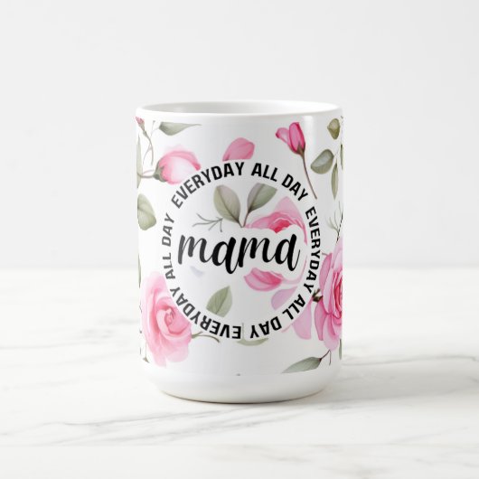 Rosa Rosen Muttertag Kaffeetasse (Mittel)