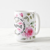 Rosa Rosen Muttertag Kaffeetasse (VorderseiteRechts)
