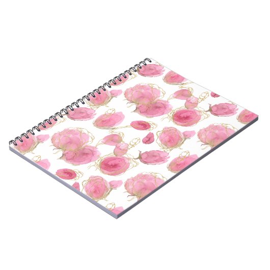 Rosa Rosen Notizblock (Linke Seite)