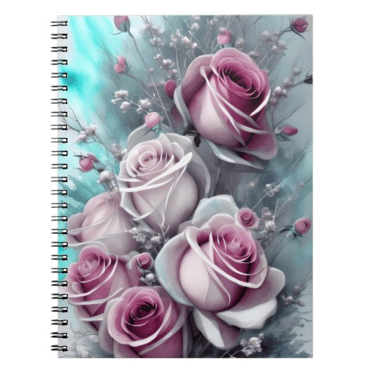 Rosa Rosen Notizblock (Vorderseite)
