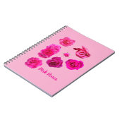Rosa Rosen Notizblock (Linke Seite)
