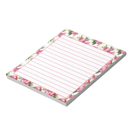 Rosa Rosen Notizblock (Rotiert)