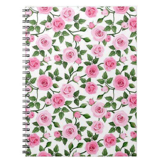 Rosa Rosen Notizblock (Vorderseite)