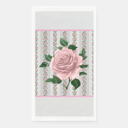 Rosa Rosen Papier Serviette (Vorderseite)