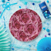 Rosa Rosen-Papierplatte Pappteller (Party)