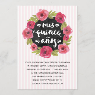 Rosa Rosen | Party Quinceanera Einladung