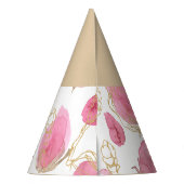 Rosa Rosen Partyhütchen (Rückseite)