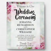 Rosa Rosen & Peony Buds Elegante Hochzeit Willkomm Fotoplatte (Vorderseite)