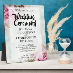 Rosa Rosen & Peony Buds Elegante Hochzeit Willkomm Fotoplatte