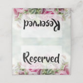 Rosa Rosen & Peony Buds Hochzeit vorbehalten Platzkarte (Außenseite Aufgefaltet)