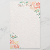 Rosa Rosen personalisiert Briefpapier (Vorderseite)