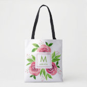 Rosa Rosen Personalisiert Tasche (Vorderseite)