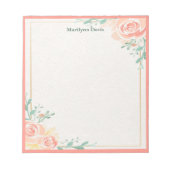 Rosa Rosen personalisiertes Notizblock (Vorderseite)