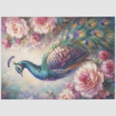Rosa Rosen-Pfau-Decoupage Seidenpapier (Vorderseite)