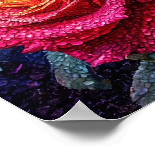 Rosa Rosen Poster (Ecke)