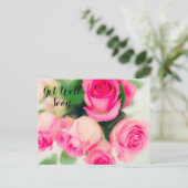 Rosa Rosen Postkarte (Stehend Vorderseite)