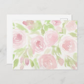 Rosa Rosen Postkarte (Vorne/Hinten)